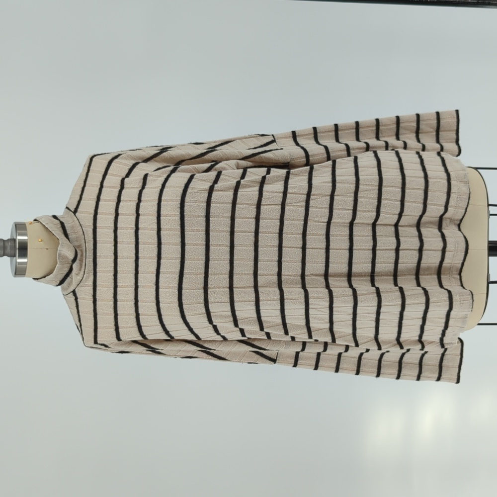 Eri + Ali Striped Knit Sweater Cream Black XS casual preppy fall winter cozy
